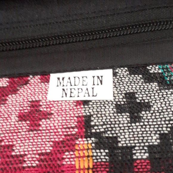 NEW ~ Womens Wallet Boho Hippie Handmade in Nepal Snap Stud Close 21cm x 11cm - Picture 6 of 6